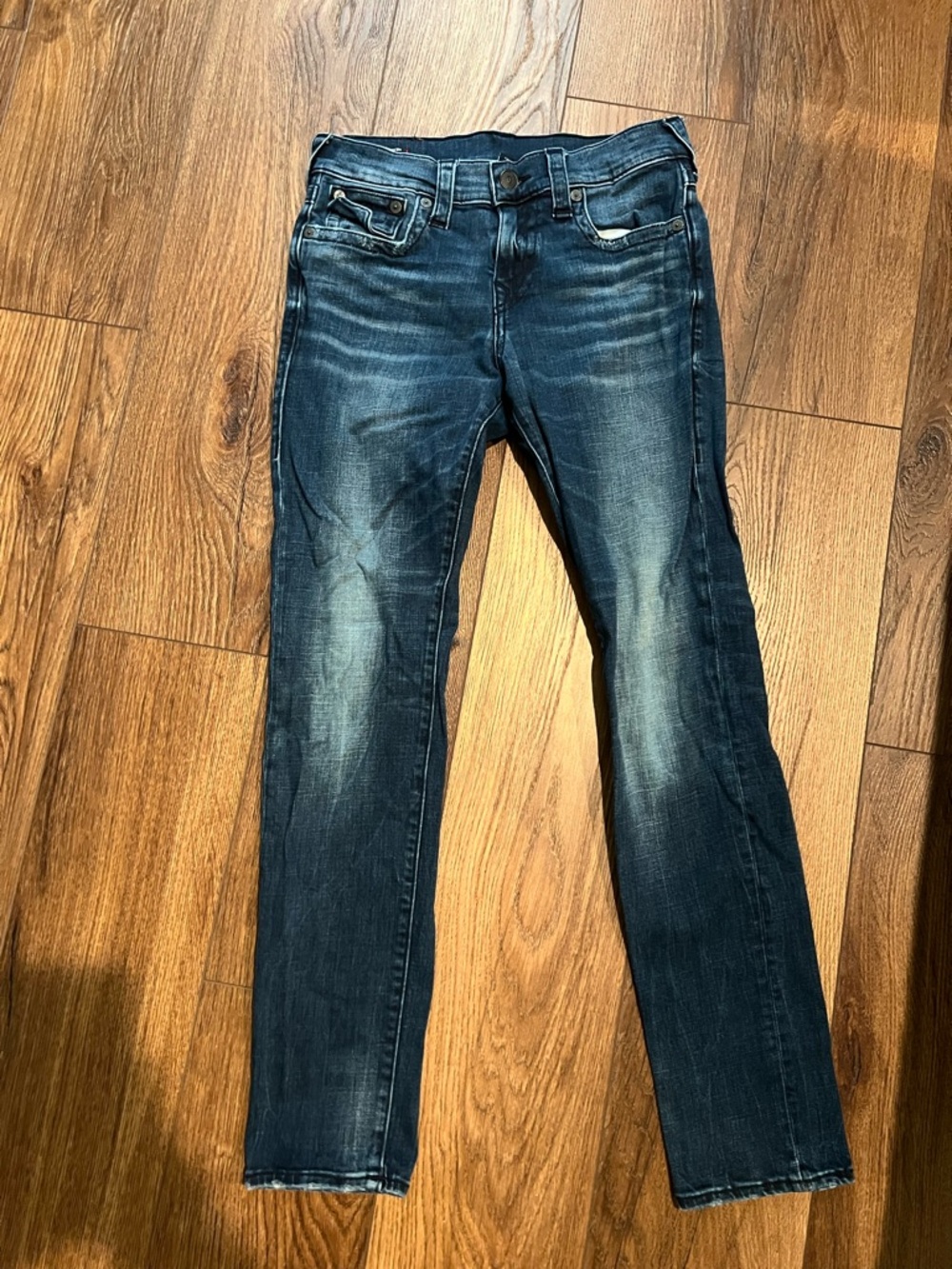 True Religion Dark Blue Faded Slim Jeans